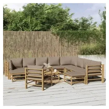 vidaxl_3155130_set_de_sofás_y_mesa_para_jardín_de_12_piezas_fabricado_en_bambú_con_cojines_de_color_gris_topo_vida_xl_1