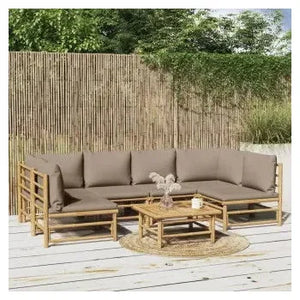 vidaxl_3155134_set_de_sofás_con_mesa_para_jardín_de_7_piezas_fabricado_en_bambú_con_cojines_de_color_gris_topo_vida_xl_1