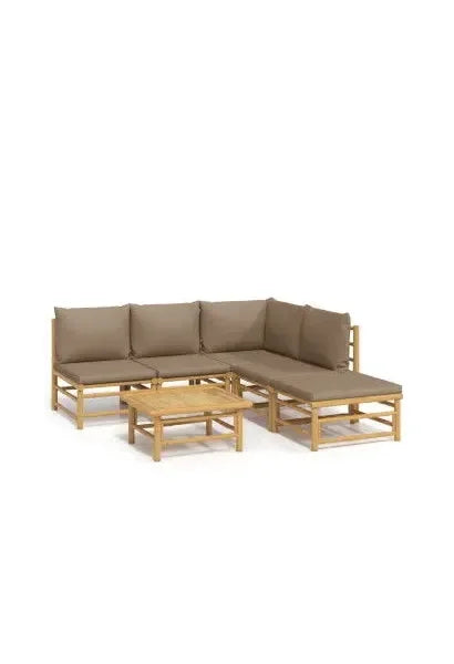 vidaxl_3155135_set_de_sofás_con_mesa_y_reposapiés_para_jardín_de_6_piezas_fabricado_en_bambú_con_cojines_de_color_gris_topo_vida_xl_0