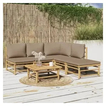 vidaxl_3155135_set_de_sofás_con_mesa_y_reposapiés_para_jardín_de_6_piezas_fabricado_en_bambú_con_cojines_de_color_gris_topo_vida_xl_1