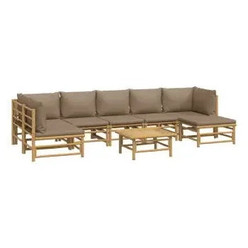 vidaxl_3155142_set_de_sofás_y_mesa_para_jardín_de_8_piezas_fabricado_en_bambú_con_cojines_de_color_gris_topo_vida_xl_2