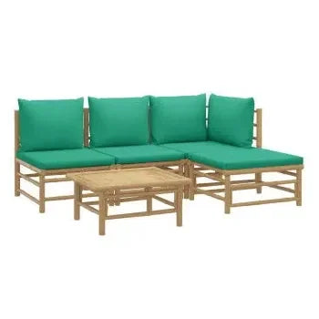 vidaxl_3155145_set_de_sofás_con_reposapiés_para_jardín_de_6_piezas_fabricado_en_bambú_con_cojines_de_color_verde_vida_xl_2