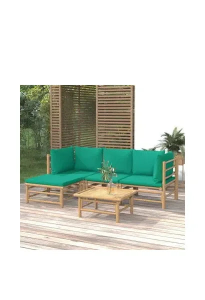 vidaxl_3155146_set_de_sofás_con_reposapiés_para_jardín_de_5_piezas_fabricado_en_bambú_con_cojines_de_color_verde_vida_xl_0