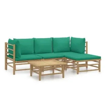 vidaxl_3155146_set_de_sofás_con_reposapiés_para_jardín_de_5_piezas_fabricado_en_bambú_con_cojines_de_color_verde_vida_xl_1