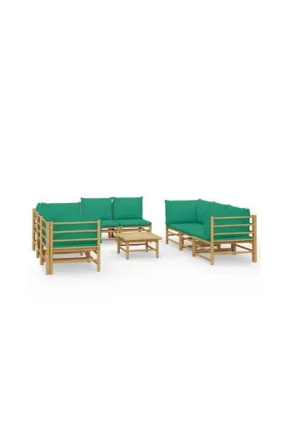 vidaxl_3155155_set_de_sofás_para_jardín_de_9_piezas_fabricado_en_bambú_con_cojines_de_color_verde_vida_xl_0