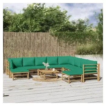 vidaxl_3155161_set_de_sofás_y_reposapiés_para_jardín_de_11_piezas_fabricado_en_bambú_con_cojines_de_color_verde_vida_xl_1