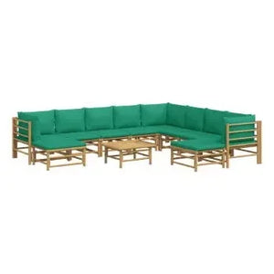 vidaxl_3155161_set_de_sofás_y_reposapiés_para_jardín_de_11_piezas_fabricado_en_bambú_con_cojines_de_color_verde_vida_xl_2