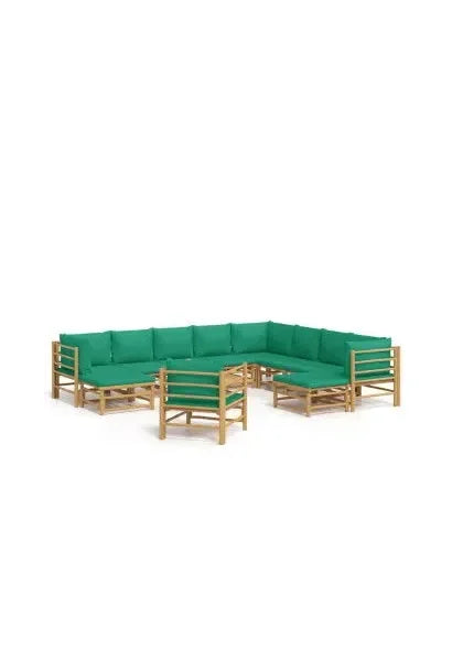 vidaxl_3155162_set_de_sofás_con_silla_y_reposapiés_para_jardín_de_12_piezas_fabricado_en_bambú_con_cojines_de_color_verde_vida_xl_0