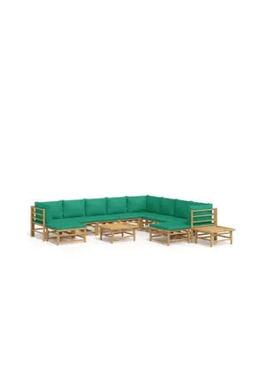 vidaxl_3155163_set_de_sofás_y_reposapiés_para_jardín_de_12_piezas_fabricado_en_bambú_con_cojines_de_color_verde_vida_xl_0