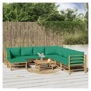 vidaxl_3155164_set_de_sofás_y_reposapiés_para_jardín_de_9_piezas_fabricado_en_bambú_con_cojines_de_color_verde_vida_xl_1