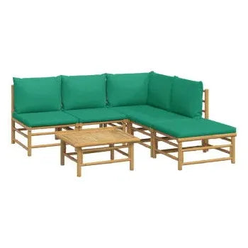 vidaxl_3155167_set_de_jardín_con_sofás_y_reposapiés_de_7_piezas_fabricado_en_bambú_con_cojines_de_color_verde_vida_xl_2