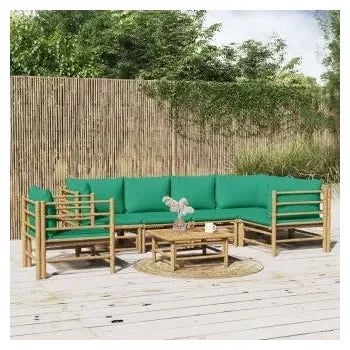 vidaxl_3155173_juego_de_sofás_y_silla_para_jardín_de_7_piezas_fabricado_en_bambú_con_cojines_de_color_verde_vida_xl_1