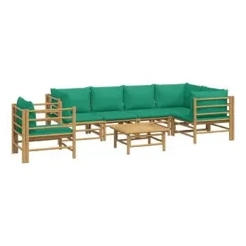 vidaxl_3155173_juego_de_sofás_y_silla_para_jardín_de_7_piezas_fabricado_en_bambú_con_cojines_de_color_verde_vida_xl_2