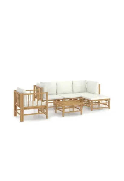 vidaxl_3155179_set_de_sofás_con_reposapiés_y_silla_para_jardín_de_5_piezas_fabricado_en_bambú_con_cojines_de_color_blanco_vida_xl_0