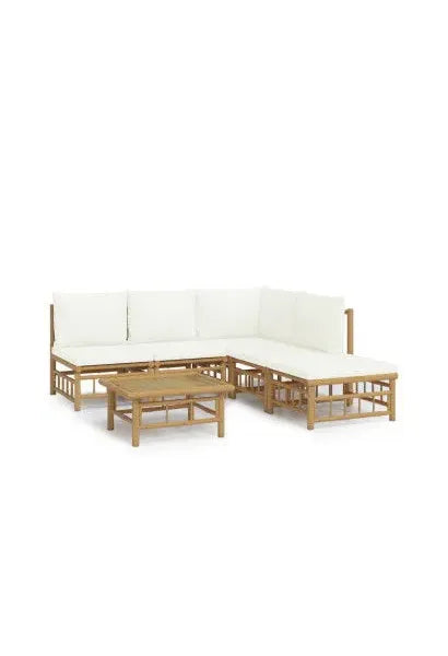 vidaxl_3155199_juego_de_sofás_y_reposapiés_con_mesa_para_jardín_de_7_piezas_fabricado_en_bambú_con_cojines_de_color_blanco_vida_xl_0