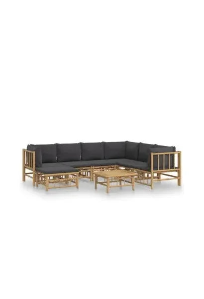 vidaxl_3155223_set_de_sofás_con_reposapiés_para_jardín_de_8_piezas_fabricado_en_bambú_con_cojines_grises_vida_xl_0
