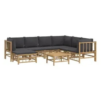 vidaxl_3155223_set_de_sofás_con_reposapiés_para_jardín_de_8_piezas_fabricado_en_bambú_con_cojines_grises_vida_xl_2