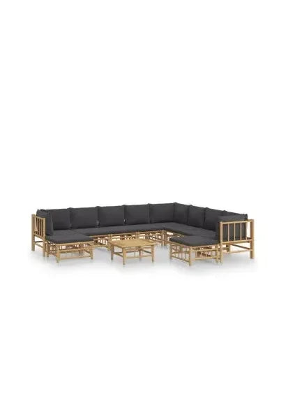 vidaxl_3155225_set_de_sofás_con_reposapiés_para_jardín_de_11_piezas_fabricado_en_bambú_con_cojines_grises_vida_xl_0