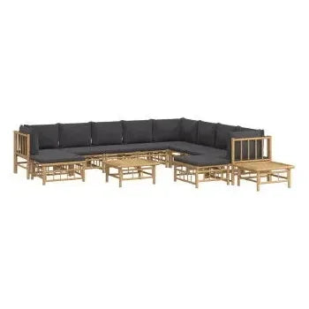 vidaxl_3155227_set_de_sofás_con_reposapiés_para_jardín_de_12_piezas_fabricado_en_bambú_con_cojines_grises_vida_xl_2