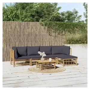 vidaxl_3155232_set_de_sofás_y_mesa_con_reposapiés_para_jardín_de_6_piezas_fabricado_en_bambú_con_cojines_grises_vida_xl_1