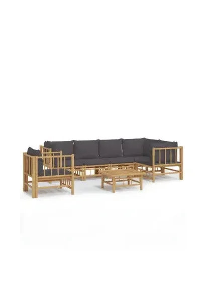vidaxl_3155237_set_de_sofás_y_silla_con_mesa_para_jardín_de_7_piezas_fabricado_en_bambú_con_cojines_grises_vida_xl_0