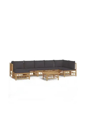 vidaxl_3155238_set_de_sofás_y_reposapiés_con_mesa_para_jardín_de_8_piezas_fabricado_en_bambú_con_cojines_grises_vida_xl_0
