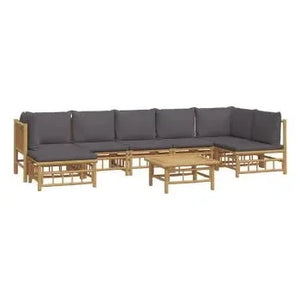 vidaxl_3155238_set_de_sofás_y_reposapiés_con_mesa_para_jardín_de_8_piezas_fabricado_en_bambú_con_cojines_grises_vida_xl_2