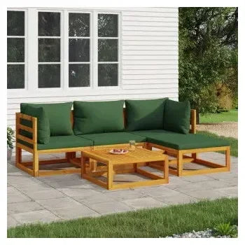vidaxl_3155310_set_de_sofás_y_reposapiés_con_mesa_para_jardín_de_5_piezas_fabricado_en_madera_de_acacia_con_cojines_color_verde_vida_xl_1
