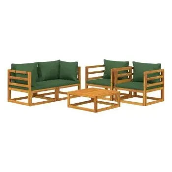 vidaxl_3155316_set_de_sofás_y_silla_de_jardín_de_5_piezas_fabricado_en_madera_de_acacia_con_cojines_verdes_vida_xl_2
