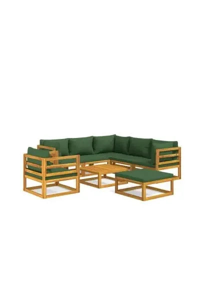 vidaxl_3155321_set_de_sofás_y_silla_con_reposapiés_de_jardín_de_8_piezas_fabricado_en_madera_de_acacia_con_cojines_verdes_vida_xl_0