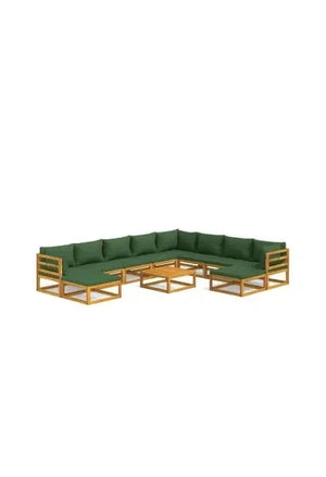 vidaxl_3155324_set_de_sofás_con_reposapiés_para_jardín_de_11_piezas_fabricado_en_madera_de_acacia_con_cojines_verdes_vida_xl_0