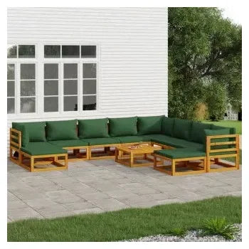 vidaxl_3155324_set_de_sofás_con_reposapiés_para_jardín_de_11_piezas_fabricado_en_madera_de_acacia_con_cojines_verdes_vida_xl_1