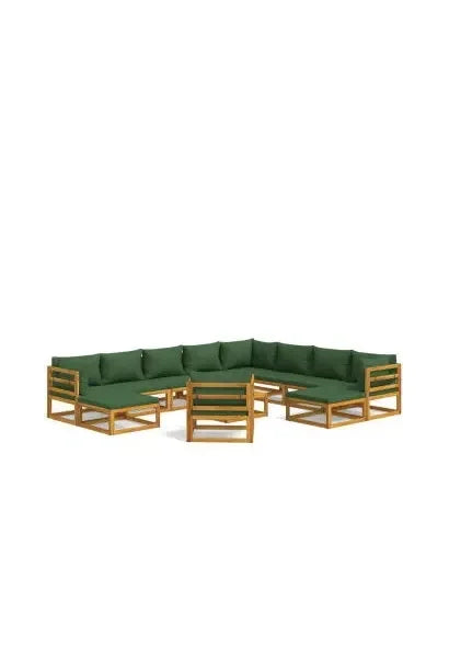 vidaxl_3155325_set_de_sofás_y_silla_con_reposapiés_de_jardín_de_12_piezas_fabricado_en_madera_de_acacia_con_cojines_verdes_vida_xl_0