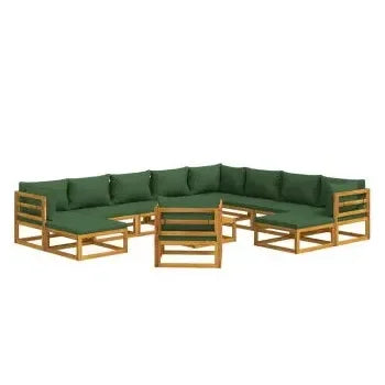 vidaxl_3155325_set_de_sofás_y_silla_con_reposapiés_de_jardín_de_12_piezas_fabricado_en_madera_de_acacia_con_cojines_verdes_vida_xl_2