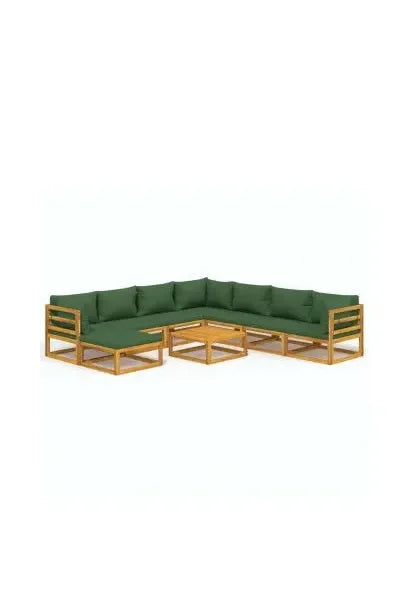 vidaxl_3155327_set_de_sofás_con_reposapiés_para_jardín_de_9_piezas_fabricado_en_madera_de_acacia_con_cojines_verdes_vida_xl_0