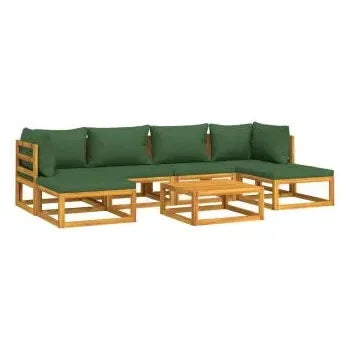 vidaxl_3155328_set_de_sofás_con_reposapiés_para_jardín_de_7_piezas_fabricado_en_madera_de_acacia_con_cojines_verdes_vida_xl_2