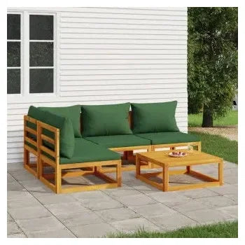 vidaxl_3155333_set_de_sofás_y_mesa_para_jardín_de_5_piezas_fabricado_en_madera_de_acacia_con_cojines_verdes_vida_xl_1