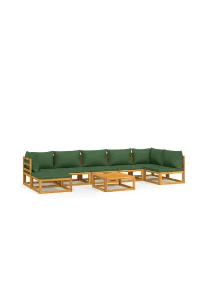 vidaxl_3155337_set_de_sofás_y_reposapiés_para_jardín_de_8_piezas_fabricado_en_madera_de_acacia_con_cojines_verdes_vida_xl_0