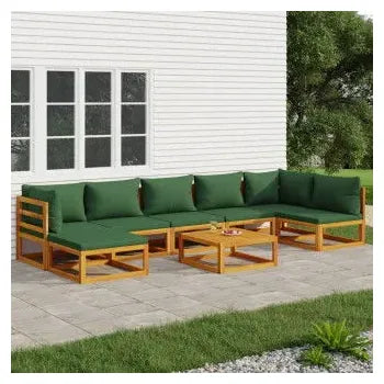 vidaxl_3155337_set_de_sofás_y_reposapiés_para_jardín_de_8_piezas_fabricado_en_madera_de_acacia_con_cojines_verdes_vida_xl_1