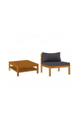 VIDAXL 316284 Set de sofás para jardín de madera de acacia por 2 piezas con cojines color gris oscuro de vidaXL