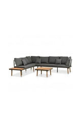 VIDAXL 46465 Conjunto para exterior de sofá y mesa fabricada de madera en color gris oscuro de vidaXL